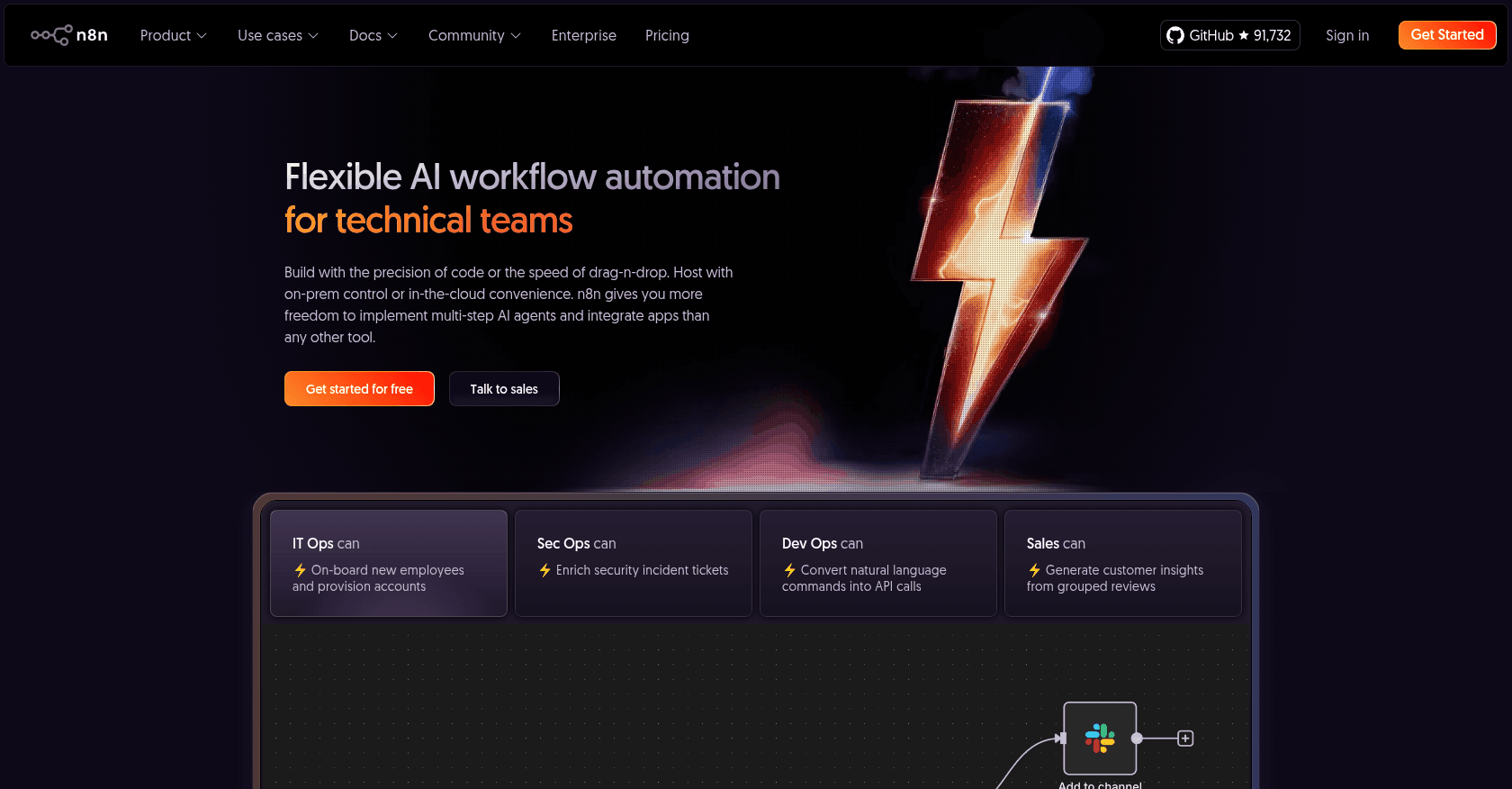 Capture d'écran de n8n