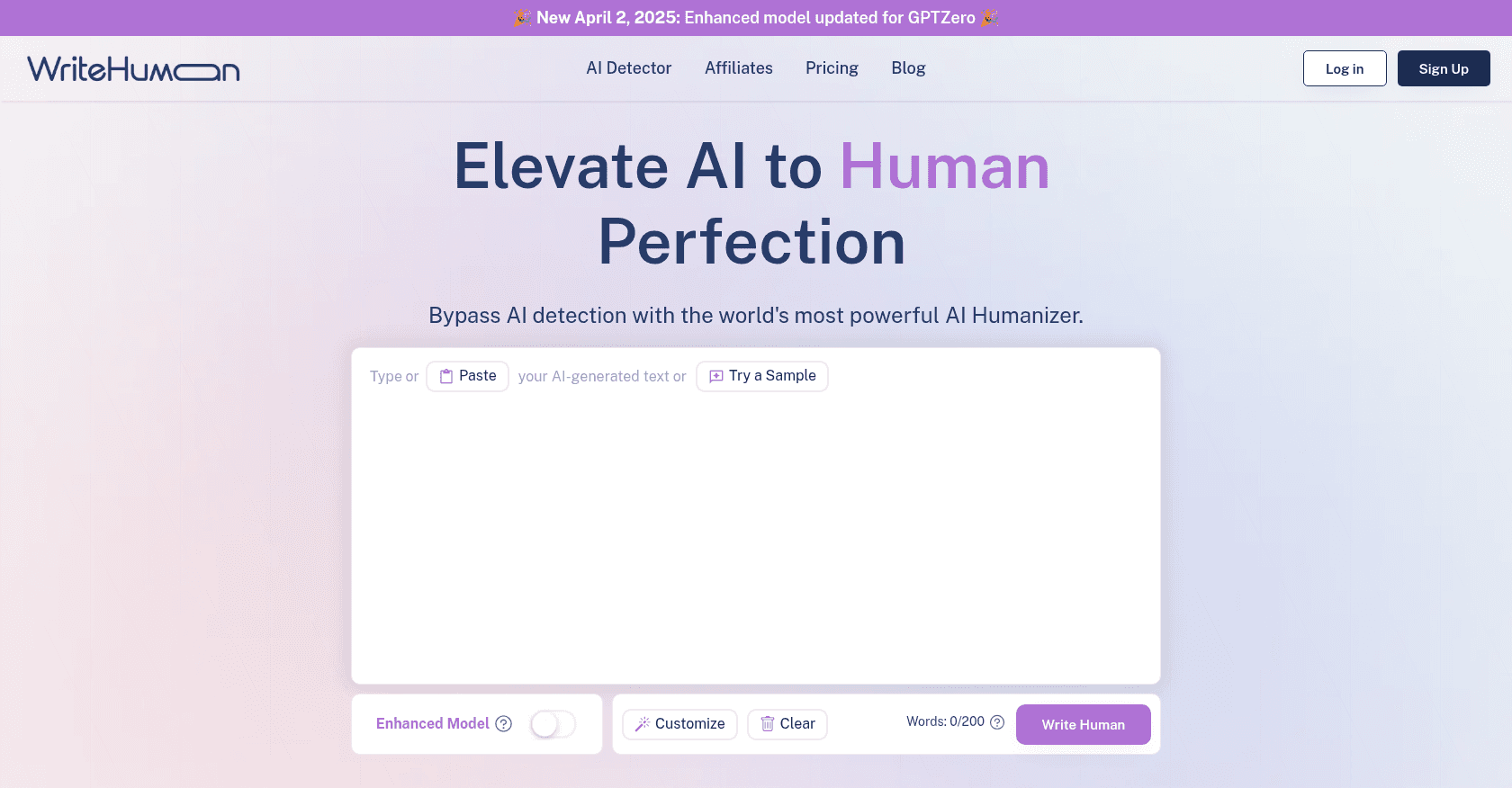 Capture d'écran de WriteHuman